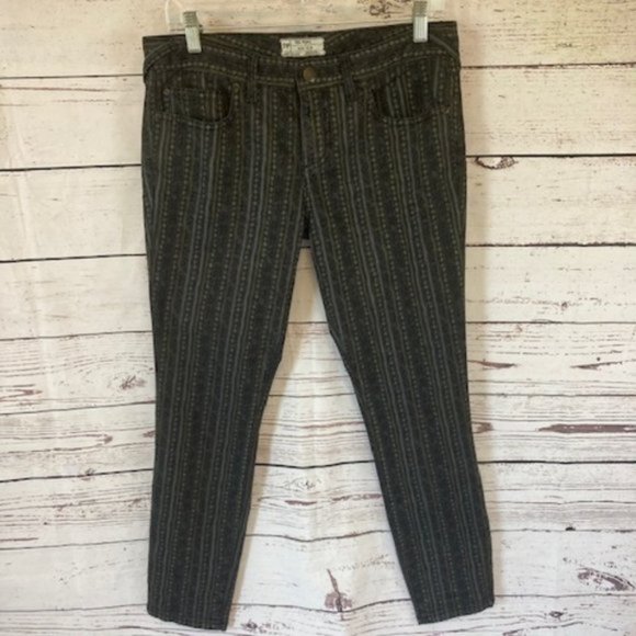 Free People Diamond Striped Skinny Jeans - Picture 2 of 8